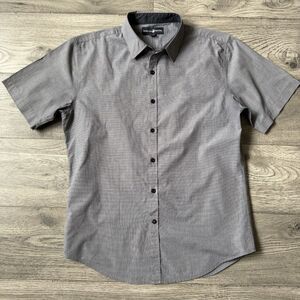 Beverly Hills Polo Club Men's Micro-Gingham Short Sleeve Button Down - Size M